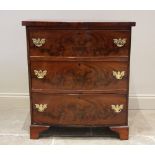 A 19th century and later constructed mahogany bow front chest of drawers, formed from three long