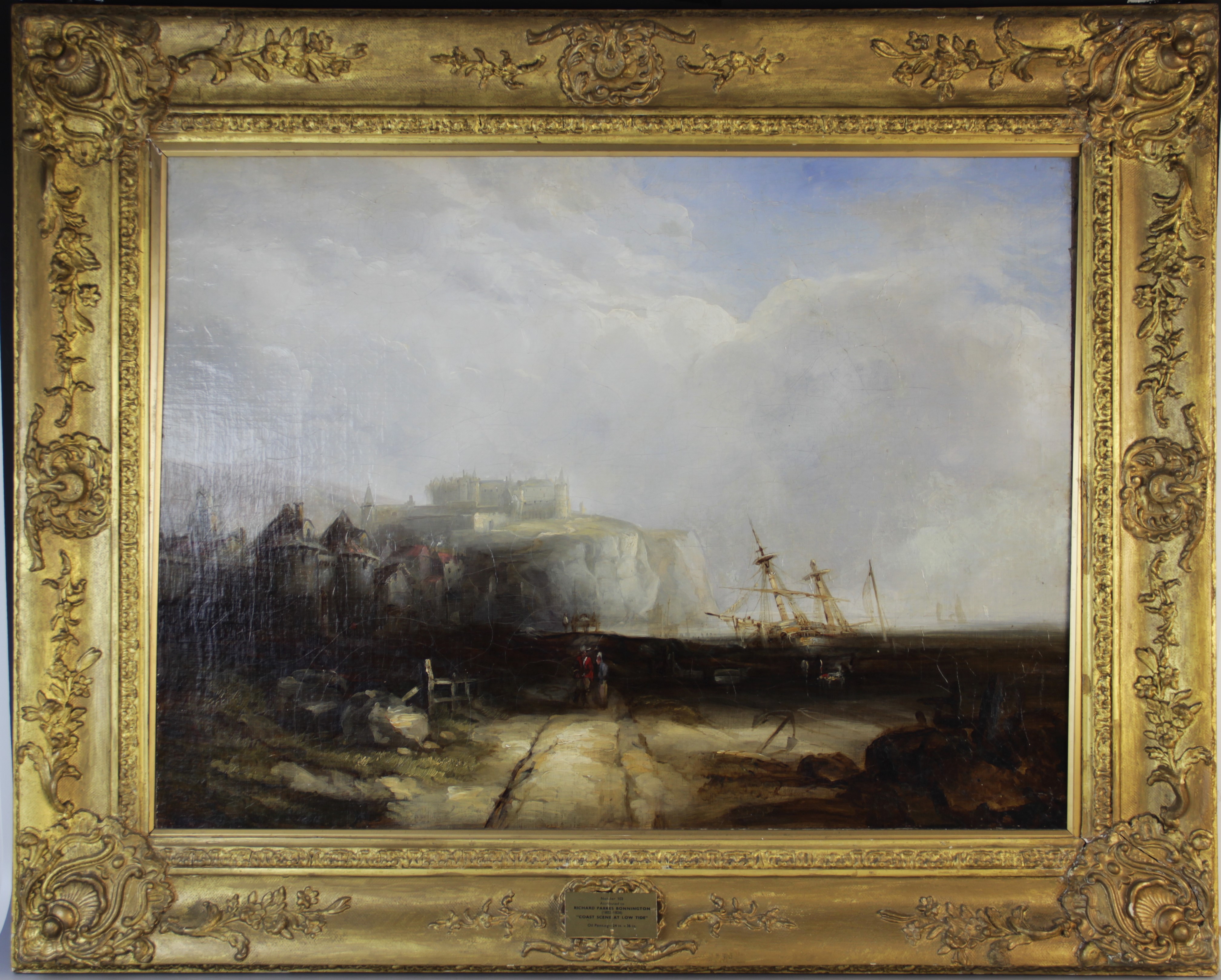 Attributed to Richard Parkes Bonington (British/French, 1802-1828), 'Coast Scene At Low Tide', Oil - Image 2 of 3
