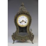 A Louis XVI style green boulle mantel clock, by Lay & Cherfils, mid to late 19th century, of typical