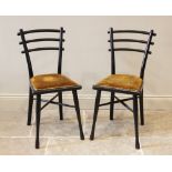 A pair of early 20th century German ebonised Arts and Crafts chairs by Michael Thonet, each chair