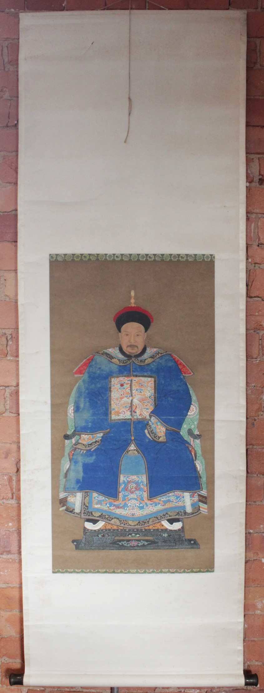 Chinese School (19th century), Gouache on paper, Ancestral Portrait of a 8th Rank Civil Official, - Bild 2 aus 7