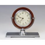 A Smiths mantel timepiece, circa 1930, retailed by W Pyke & Sons, Birkenhead, the 6cm dial within
