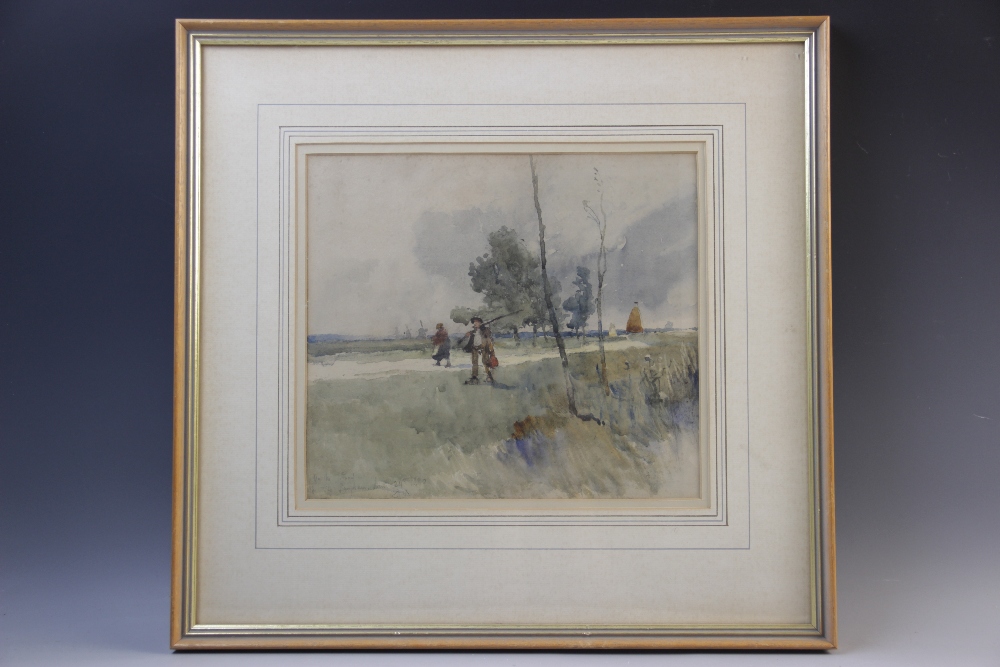 Charles J. Watson R.E. (British, 1846-1927), 'On The Road', Watercolour on paper, Monogrammed, - Image 2 of 3