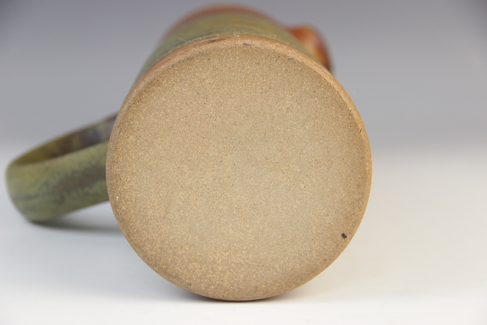 A Robin Welch (British, 1936-2019) cylindrical stoneware ewer, applied loop handle with - Image 3 of 3