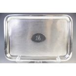 A George V silver card tray, Colen Hewer Cheshire, Chester 1913, of rounded rectangular form with