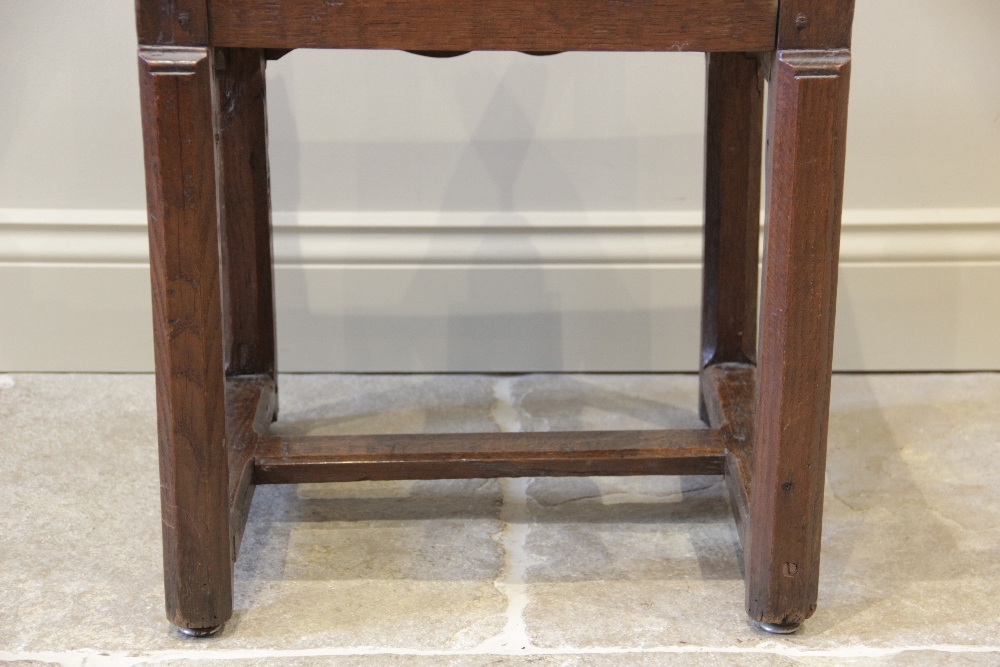 A 16th century jointed oak armchair, the two wavy back rails supported on chamfered supports - Image 6 of 14