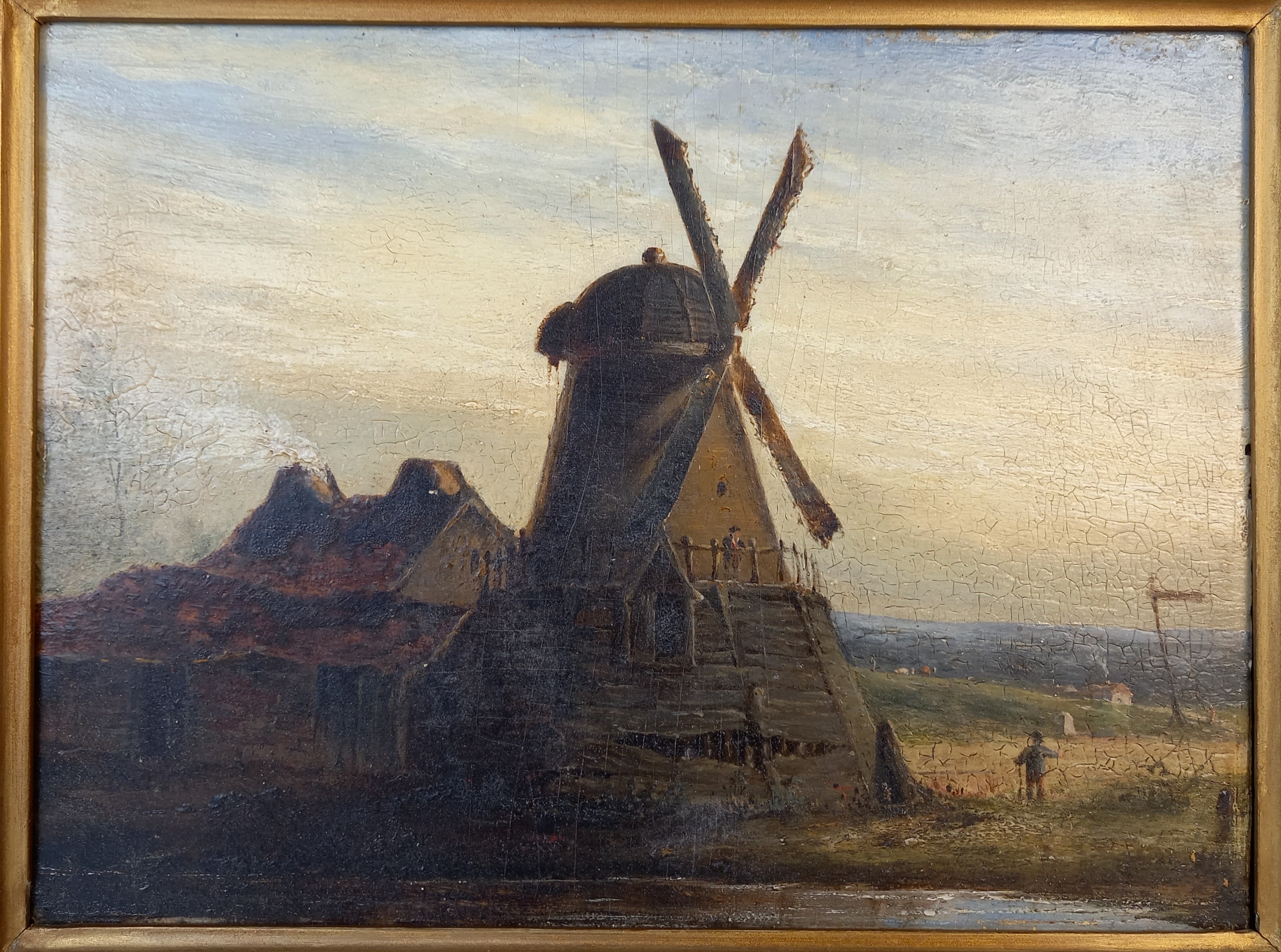 Manner of Adrianus Kuypers (Dutch, 1862-1945), A Dutch landscape with windmill and river, Oil on - Image 3 of 13