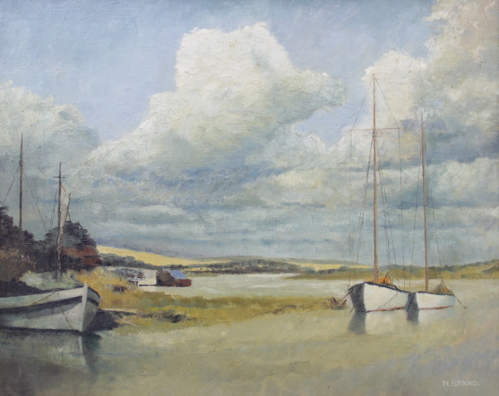 Norman Brand (British, 20th century), 'Piddinghoe, Sussex', Oil on canvas over board, Signed lower