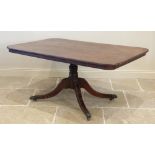 An early 19th century mahogany pedestal breakfast table, in the manner of Gillows, the rectangular