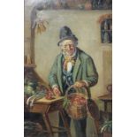 Dutch School (19th century), Portrait of a fruit and vegetable merchant, Oil on canvas, Indistinctly
