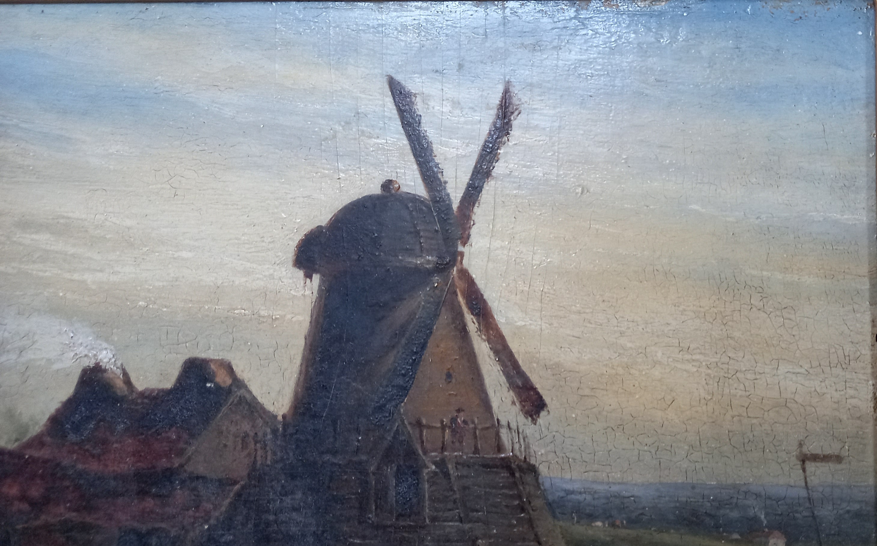 Manner of Adrianus Kuypers (Dutch, 1862-1945), A Dutch landscape with windmill and river, Oil on - Image 5 of 13