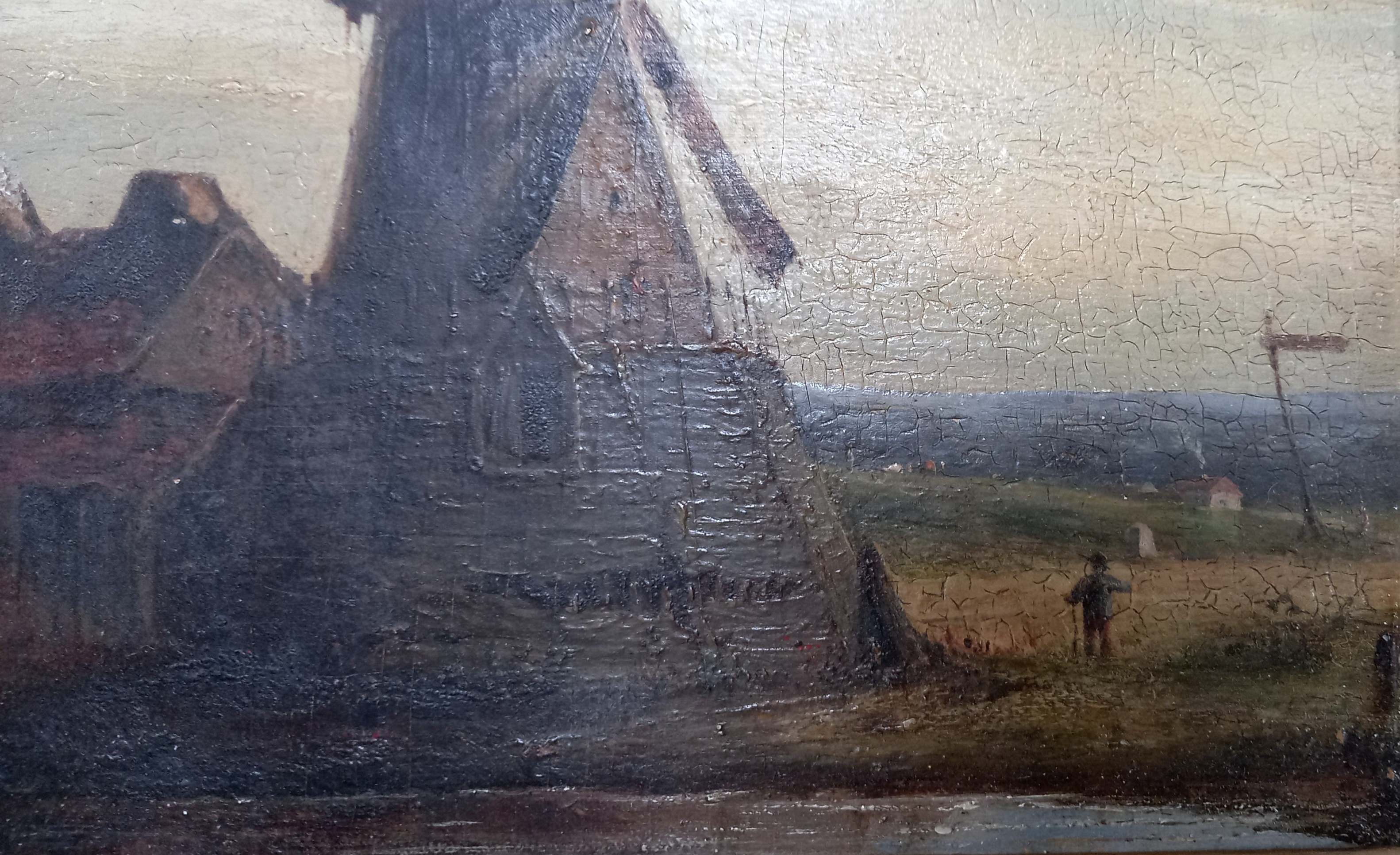Manner of Adrianus Kuypers (Dutch, 1862-1945), A Dutch landscape with windmill and river, Oil on - Image 6 of 13