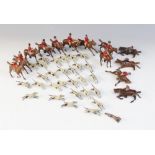 A collection of vintage cast metal farm models by W. Britain and other makers, to include animals,