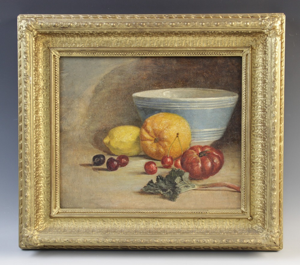 Circle of William Duffield (British, 1816-1863), Still life with fruit and bowl, Unsigned, - Image 2 of 3