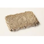 An Edwardian silver card case, W G Keight & Co, Birmingham 1901, of shaped rectangular form,