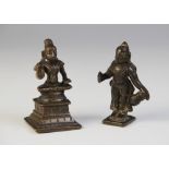 A South Indian bronze figure of Parvati, Tamil Nadu (late 18th century), modelled standing holding a