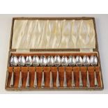Eleven Hanoverian pattern silver teaspoons by Cooper Brothers & Sons Ltd, Sheffield 1948, each 10.