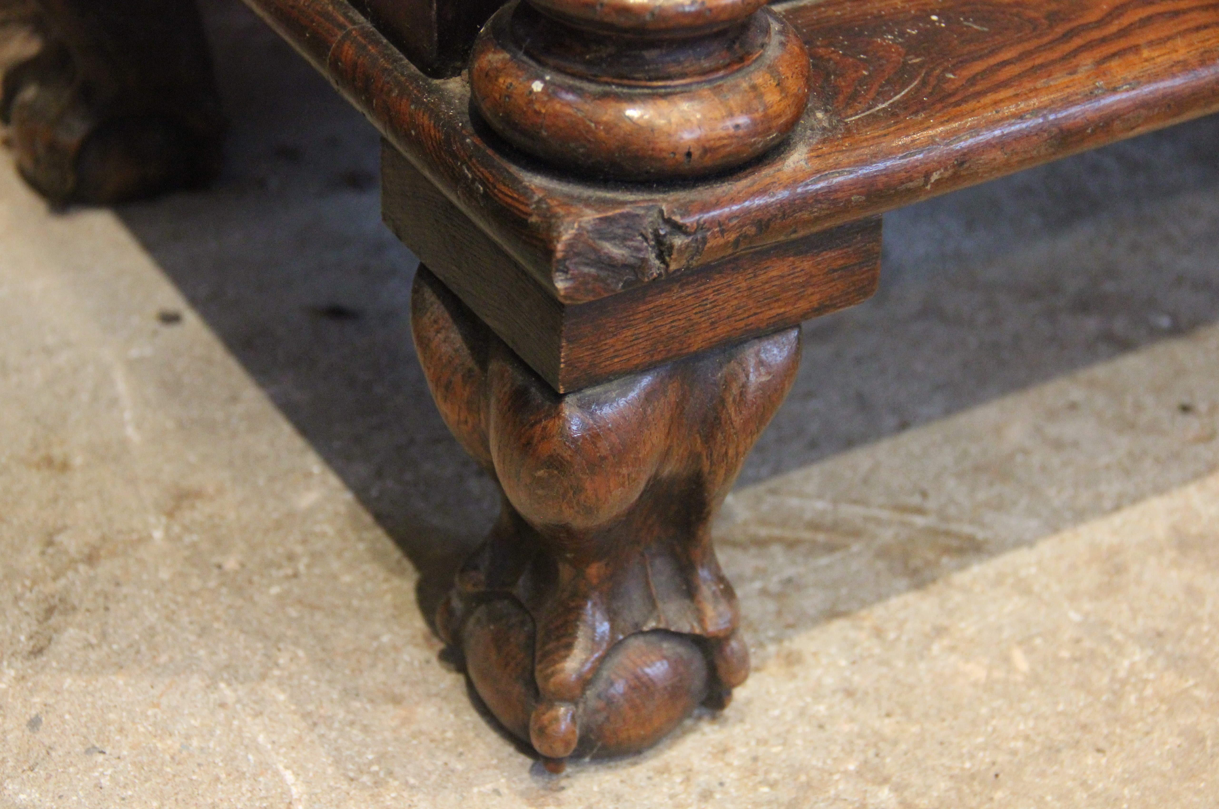 A mid 19th century elm dresser, possibly French, the high back with a moulded cornice over three - Image 15 of 15