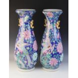 A large pair of Chinese altar vases, 19th century, made for the Strait or Peranaken market, each