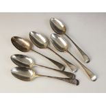 Six Old English pattern silver tablespoons William Eley & William Fearn, London 1804, each 21.5cm