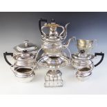 A selection of silver plated tableware, to include; a three-piece tea service by Garrard & Co,