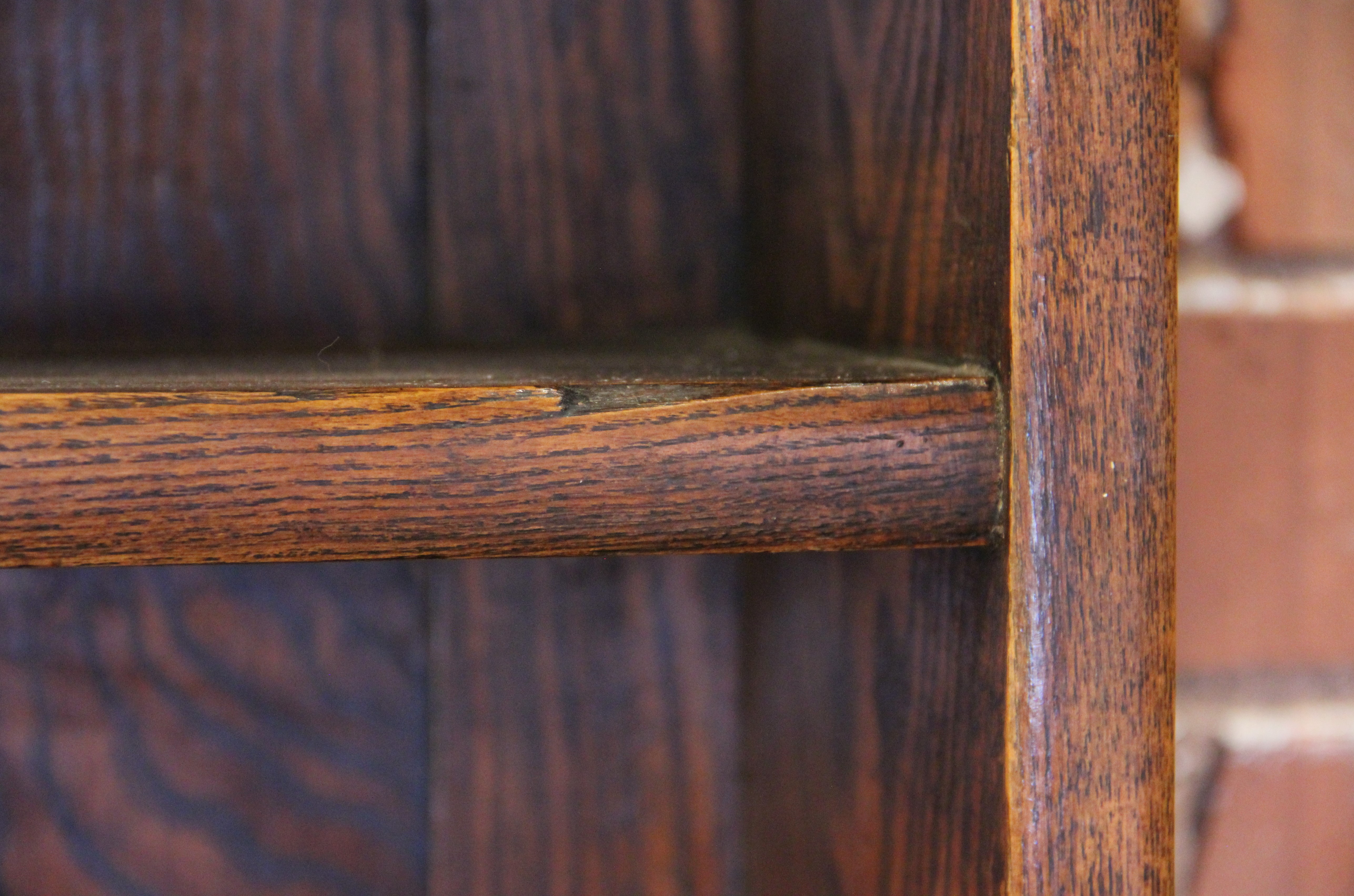 A mid 19th century elm dresser, possibly French, the high back with a moulded cornice over three - Image 14 of 15