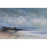 English school (21st century), "Towan Beach - Dodman's Point, Cornwall", Oil on board,