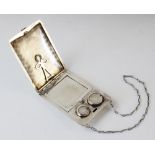 A sterling silver minaudiere by Webster Company, of rectangular form with engine turned decoration