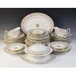 A Royal Grafton part dinner service in the 'Regency' pattern, 20th century, comprising; fourteen