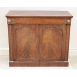 A mid 19th century mahogany chiffonier sideboard, the rectangular top above a single frieze drawer