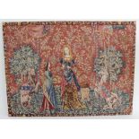 A modern hand embroidered tapestry of large proportions, after 'Smell' from the medieval 'Lady And