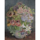 English school (late 19th century), A floral still life, Watercolour on paper, Indistinctly signed