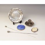 A selection of silver dressing tableware and accessories, to include; a silver jewellery dish in the
