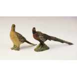 Two Austrian cold painted bronze figures, 19th century, one modelled as a cock pheasant, the other