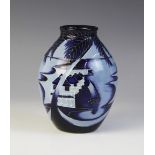 A limited edition Moorcroft vase in the 'Blue Lagoon' pattern by Paul Hilditch (2010), of ovoid