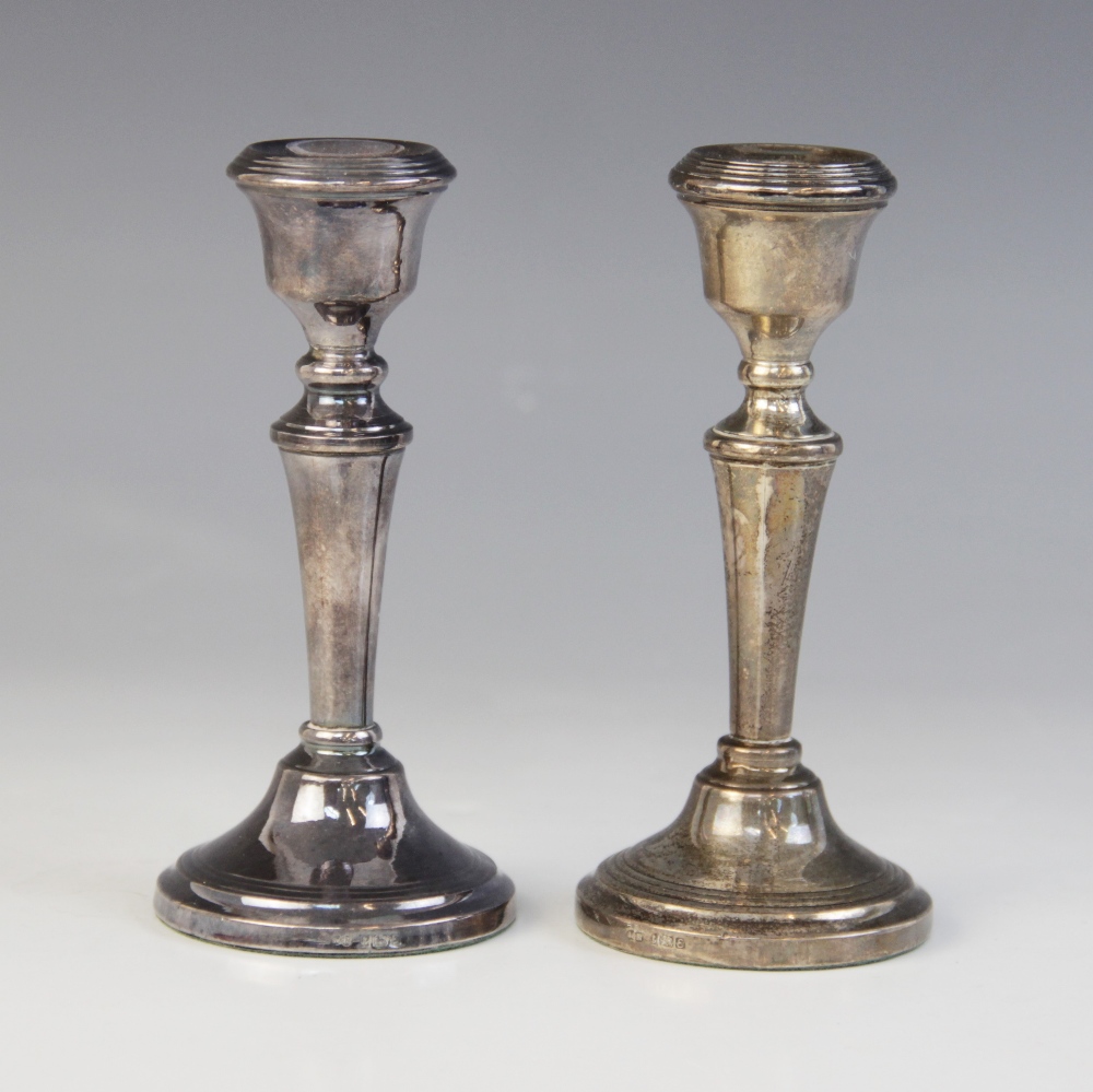 A pair of George V silver mounted glass table vestas, London 1911 (maker's marks worn), each of - Image 3 of 4