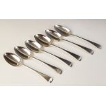 A set of six George III Old English pattern silver tablespoons, William Eley & William Fearn, London