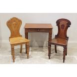 A 19th century mahogany table, of cottage proportions, the rectangular top above two concave