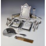 A selection of silver mounted and silver coloured tableware and accessories, to include; an
