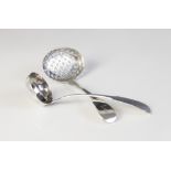 A Victorian Scottish fiddle pattern silver sauce ladle, Millidge & Son, Edinburgh 1843, the