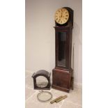An early 19th century mahogany cased longcase clock, the 34cm circular painted white dial with