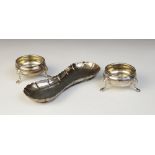 A pair of George III open silver salts, Robert Hennell I, London 1773, each of circular form on