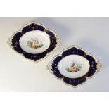 A pair of Royal Crown Derby dishes decorated by George Darlington, late 19th century, each of