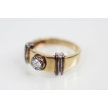 A diamond set 9ct gold dress ring, size M, gross weight 4.7gms