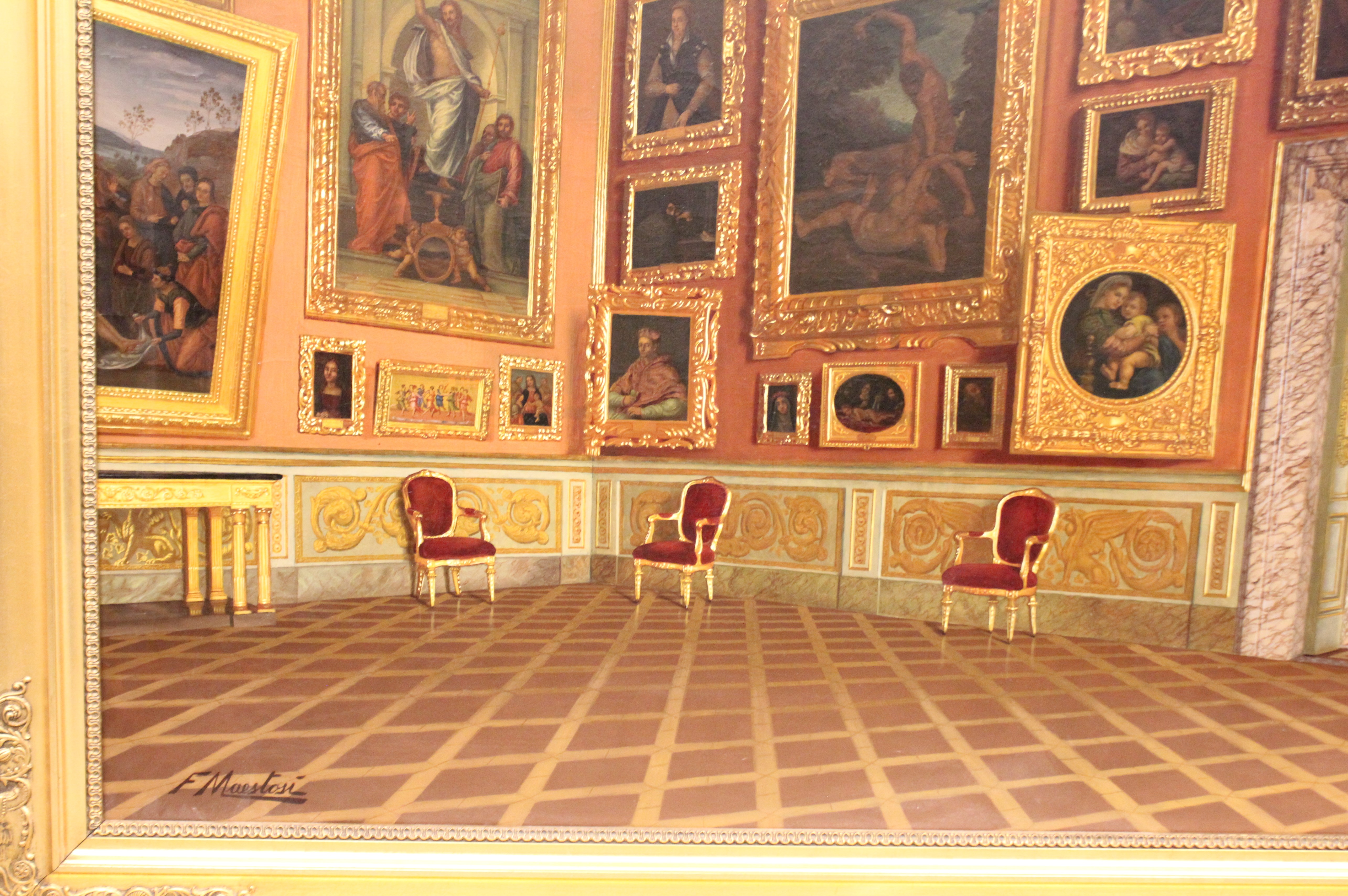 Francesco Maestosi (Italian, 1822-1883), 'Sala de Saturne' [Room of Saturn in the Pitti Palace, - Image 6 of 8