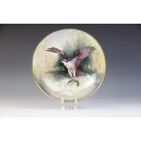 A Minton ornithological bowl designed by RA Shufflebotham, titled ?Osprey?, 29cm diameter