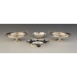 A pair of George V twin-handled silver bon-bon dishes, Barker Ellis Silver Co, Birmingham 1928, of