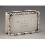 A Victorian silver table snuff box, George Unite, Birmingham 1895, of rectangular form with