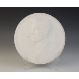 EDWARD VIII INTEREST: After Sir William Goscombe John R.A. (1860-1952), a tondo plaster portrait