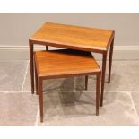 A nest of two teak tables, made in Denmark by Johannes Andersen for Silkeborg, circa 1960, each of